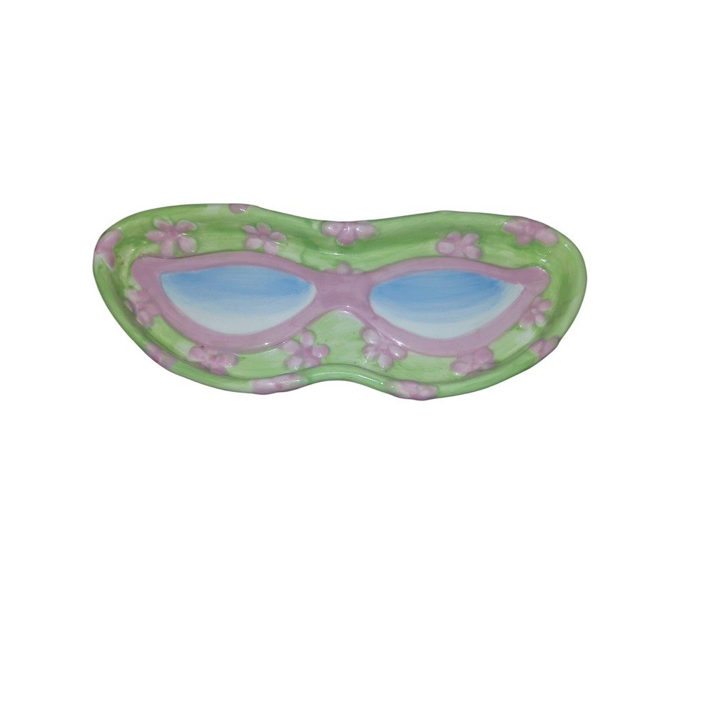 Lady Jayne Ltd Sunglasses Trinket Dish Floral Ceramic Jewelry Tray Vintage 2003